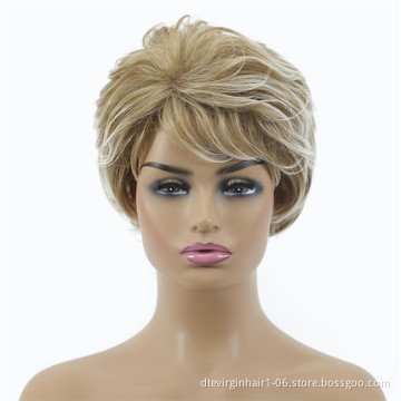 6inch Short Blonde Male Wig Natural Synthetic Hair Wig HairStyle For Black Women